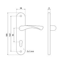 АЛЛЮР 103-1 55 мм AB ст.бронза Комплект ручек (12,20)