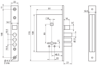 Рязань ЗВ 9-6/13 б/о м/о 55мм 77316 Замок врезной (25)