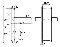 Балашиха НР 0701 для замков ЗВ4 713 / ЗВ4 703 мед. антик. м/о 85мм Комплект ручек (10)