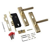 БУЛАТ ЗВ4-3.70.02.06 ФЕРОНА итал.матовое золото 5 перф.кл. Замок врезной с/руч (12)