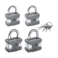 БУЛАТ ВС 0140/0150 ПЛ ПОД ОДИН КЛЮЧ компл.- 4шт 5кл. d=6/9мм Замок навесной (12,6) БУЛАТ ВС 0140/0150 ПЛ ПОД ОДИН КЛЮЧ компл.- 4шт 5кл. d=6/9мм Замок навесной (12,6)