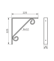 Кронштейн кованый Домарт 225х225 мод.1 СУЗДАЛЬ черный (10)