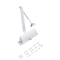 NOTEDO Доводчик дверной DC-080-НО с фиксатором WHITE до 120 кг белый (10) NOTEDO Доводчик дверной DC-080-НО с фиксатором WHITE до 120 кг белый (10)