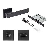 АЛЛЮР АРТ "РИНГО" BL+L7050S BL+BK-S2 BL (83150/S7050) матовый черный Комплект ручка и защ с фикс (20 АЛЛЮР АРТ "РИНГО" BL+L7050S BL+BK-S2 BL (83150/S7050) матовый черный Комплект ручка и защ с фикс (20