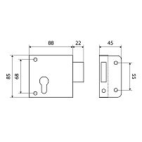 Птимаш ЗН1-1У (усиленный цилиндр) серебро Замок накладной (30)