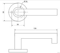Avers H-0203-BL-RE (DP-C-02) (B2B) с накладками черная под ц/м  Комплект ручек (24)