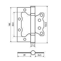 АЛЛЮР 100х75 2BB MAB БЛИСТЕР 2,5мм мат.бронза Петля накладная без врезки 2 шт (50,25)