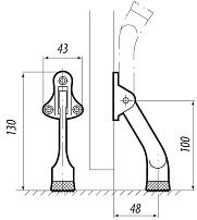 Фиксатор дверной СТН-0960 (9006) серебро (100,5!!!) Фиксатор дверной СТН-0960 (9006) серебро (100,5!!!)