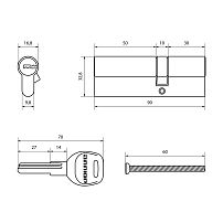 АЛЛЮР HD F 90-5К BP (35x55) латунь перф.кл Цилиндровый механизм (50,10)