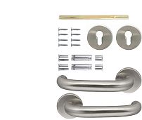 Крит РФ-5558-НЖ нержав.сталь с накладками арт.00378 Комплект ручек (20)