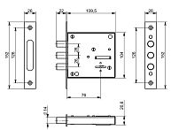 Симеко БИФ 0009*3 б/о Замок врезной б/руч (20)