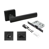 АЛЛЮР АРТ "КОЛОМБО" BL+L7050S BL+BK-S1 BL (23150/S7050) матовый черный Компл ручка и защ с фикс (20 АЛЛЮР АРТ "КОЛОМБО" BL+L7050S BL+BK-S1 BL (23150/S7050) матовый черный Компл ручка и защ с фикс (20