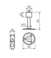 Домарт Стопор дверной с фиксатором 90 мм под хром (10) 