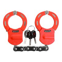 БУЛАТ ВС 005Ц (20х15х145) красный с цепью 3кл. Замок в виде наручников (6) БУЛАТ ВС 005Ц (20х15х145) красный с цепью 3кл. Замок в виде наручников (6)