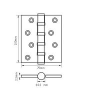 RENZ 100-4BB FH SW/CP 4 подш супер белый/хром блестящий 100*75 Петля дверная 2 шт (50;1!!!) НОВИНКА RENZ 100-4BB FH SW/CP 4 подш супер белый/хром блестящий 100*75 Петля дверная 2 шт (50;1!!!) НОВИНКА